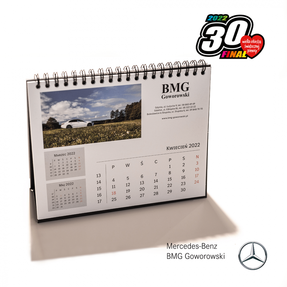 Kalendarz BMG z Mercedesami